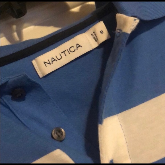 MENS NAUTICA STRIPED POLO! SIZE MEDIUM! - Picture 3 of 3